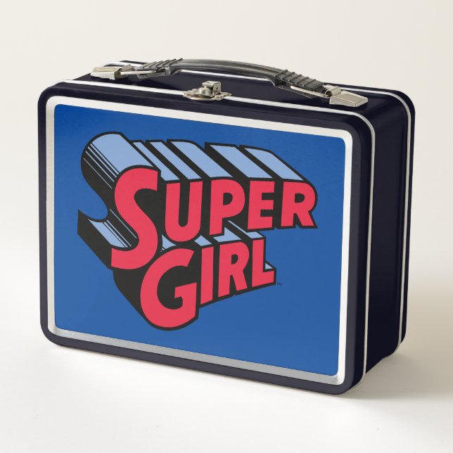 Logotipo de nombre apilado de superchica roja y az (Anverso)