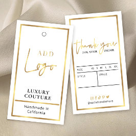 Logotipo de oro Etiquetas de colgador de etiqueta