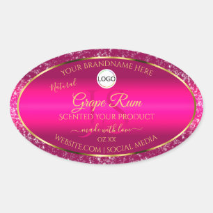 Logotipo de oro rosa y etiquetas de productos de P