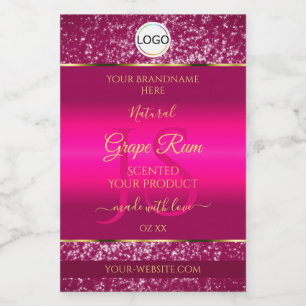 Logotipo de oro rosa y etiquetas de productos de P