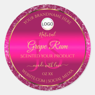 Logotipo de oro rosa y etiquetas de productos de P