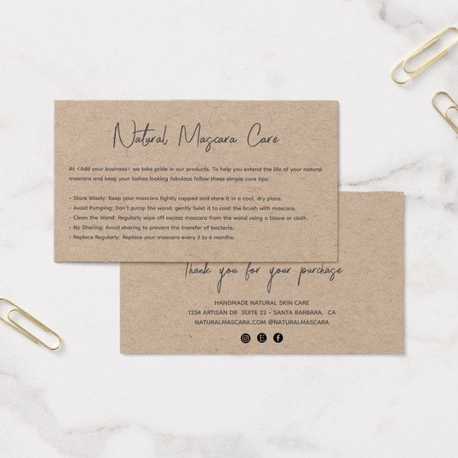 Logotipo de papel Kraft moderno Cuidado de cosméti (Oficina)