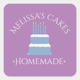 Logotipo de pastel pegatinas azules panadería case