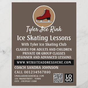 Logotipo de patinaje sobre hielo, publicidad de la