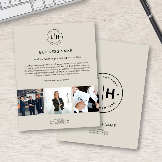 Logotipo de Personalizado moderno Foto Volante cor (Modern Custom Logo Photo Corporate Business Flyer)