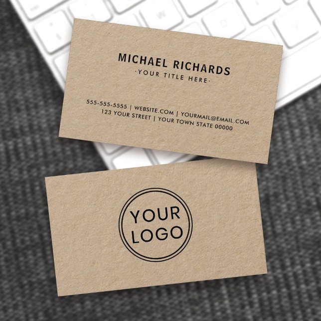 logotipo de personalizado Tarjetas de visita de pa (Professional Kraft paper business cards with your custom logo)