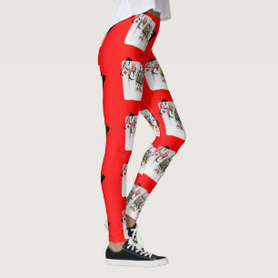 Logotipo de Poker Queens, Leggings rojos de dama