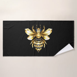 Logotipo de Relieve metalizado dorado falso poligo