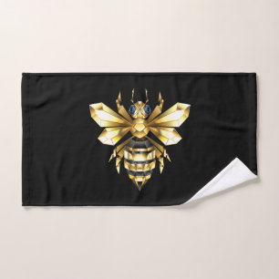 Logotipo de Relieve metalizado dorado falso poligo