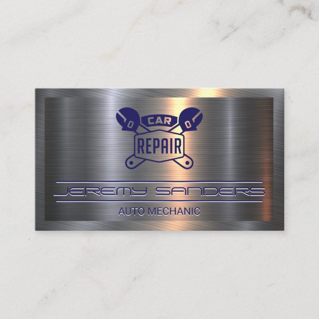 Logotipo de reparación de coches | Tarjeta de visi (Anverso)
