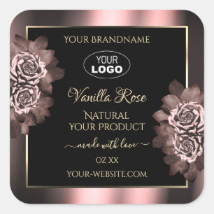 Logotipo de Rosas Rosa Rosadas con etiquetas de pr