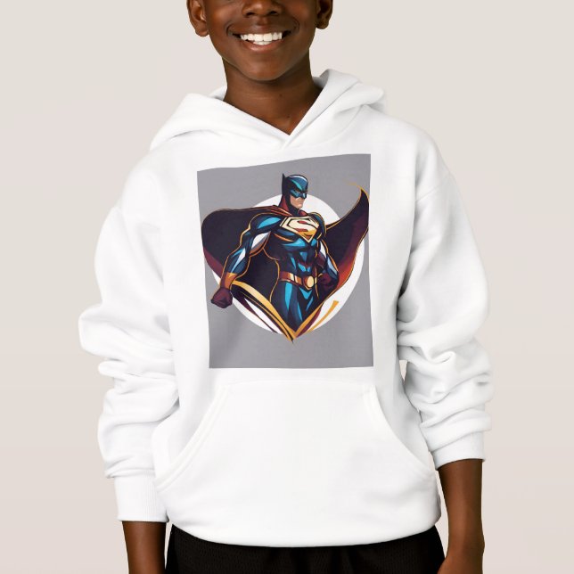 Logotipo de superhéroes niños Pullover Hoodie (Anverso)