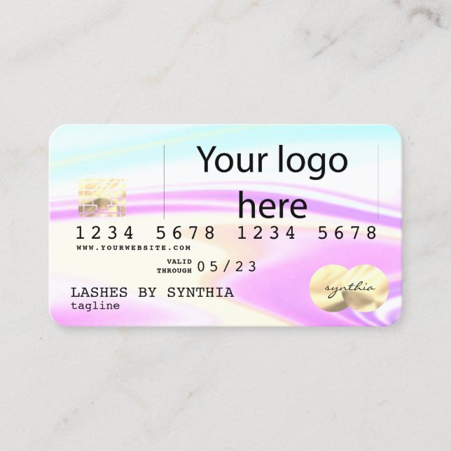 logotipo de tarjeta de crédito moderna holográfica (Anverso)