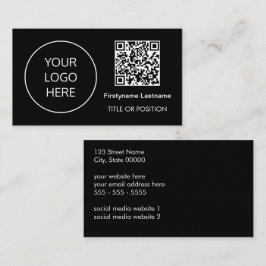 Logotipo de tarjeta de visita moderna en negro con