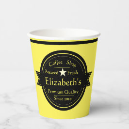 Logotipo de tienda de café personalizado en vaso d