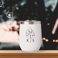 Logotipo del Boda Monstera Monograma personalizado