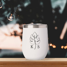Logotipo del Boda Monstera Monograma personalizado