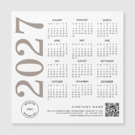 Logotipo del calendario 2027 Código QR Neutro Taup
