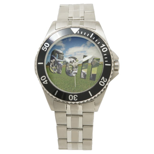 Logotipo del campo de golf, reloj de acero inoxida (Anverso)