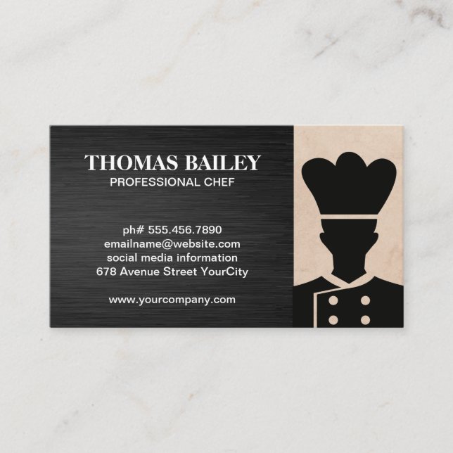 Logotipo del chef | Tarjeta de visita del propieta (Anverso)