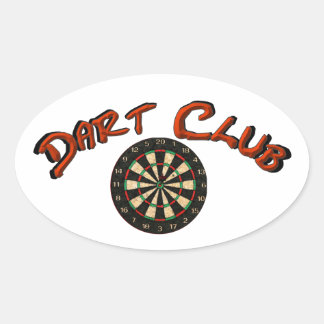 Logotipo del Club Dart Oval Pegatina White