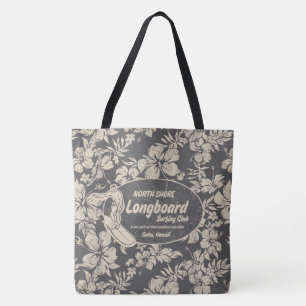 Logotipo del club Surfing Longboard y Bolsa Hibisc