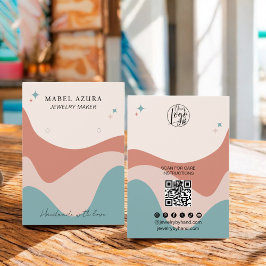 Logotipo del fabricante de joyas azul Boho terraco