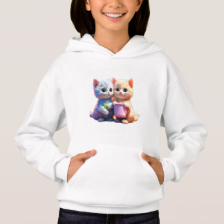 Logotipo del gato niño Pullover hoodie ।। Logo de 