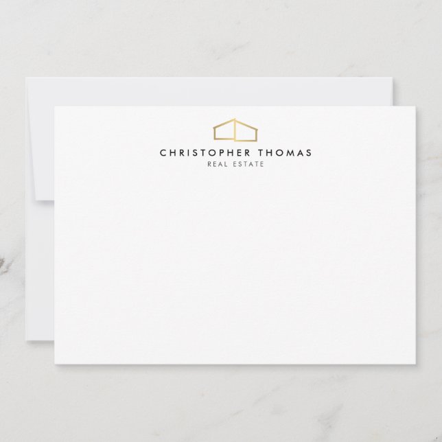 Logotipo del hogar moderno Faux Gold en tarjeta pl (Anverso)