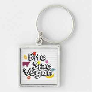 Logotipo del llavero del vegano del tamaño de la