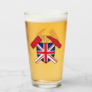 Logotipo del martillo de rock y de Union Jack del