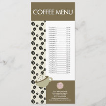 Logotipo del menú de latte del barista de la cafet