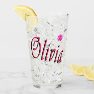 Logotipo del nombre Olivia con rosa,