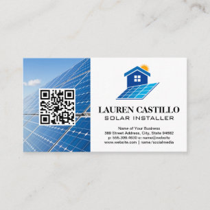 Logotipo del panel solar del hogar   Tarjeta de vi