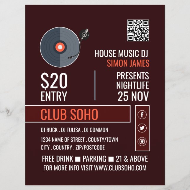 Logotipo del reproductor de registros, publicidad  (Frente)