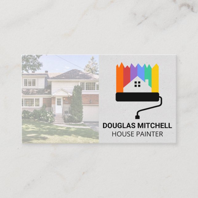 Logotipo del rodillo de pintura | Tarjeta residenc (Anverso)