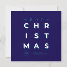 Logotipo empresarial de Navidad azul marino minima