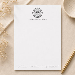 Logotipo empresarial membrete blanco