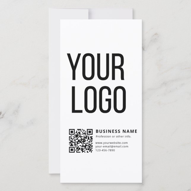 Logotipo empresarial y código QR editable (Anverso)