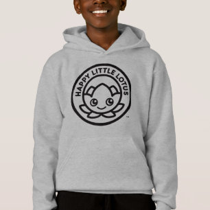 Logotipo feliz de Lotus Hoodie, negro