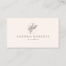 Logotipo floral, consultor tarjeta de visita blanc