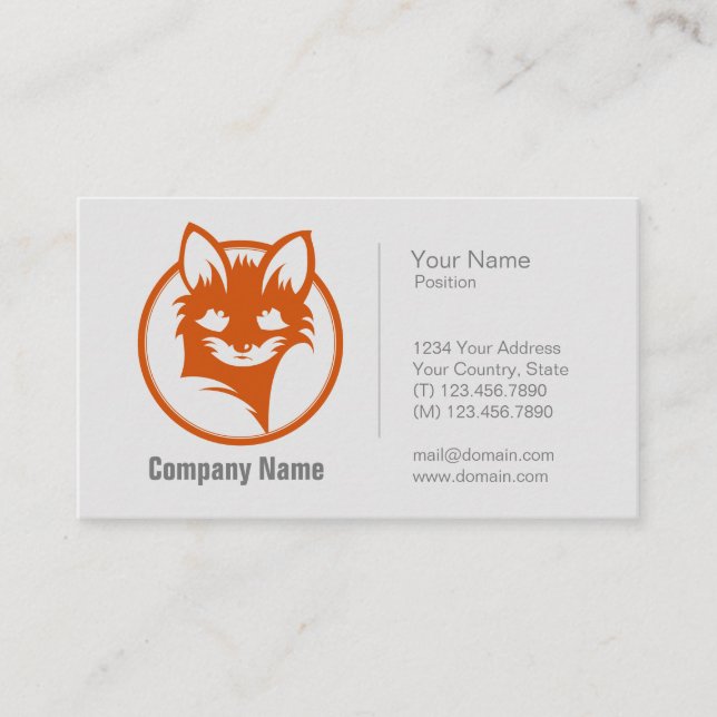 Logotipo Fox - Tarjeta profesional (Anverso)