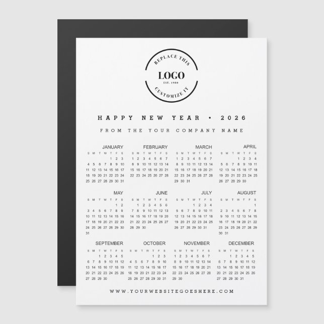 Logotipo grande simple Feliz Año Nuevo 2026 Promoc (Anverso/Reverso)