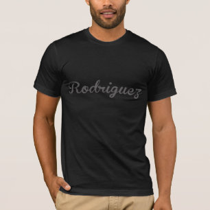 Logotipo gris oscuro de la camiseta de Rodriguez