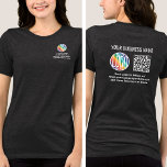 Logotipo impreso del Personalizado trasero delante<br><div class="desc">Crea tu propio personalizado con el logotipo de la compañía impresa camisetas escaneables para publicidad promocional de negocios o uniformes de empleados. Para crear su propio código QR mediante el generador, simplemente escriba la dirección URL del sitio web en la plantilla. Todo el texto es sencillo de personalizar o eliminar....</div>
