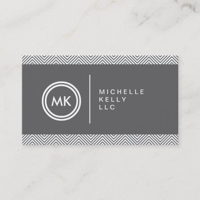 LOGOTIPO INICIALES con CHEVRON PATTERN 1 tarjeta d (Anverso)