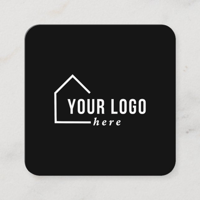 Logotipo inmobiliario negro Foto Tarjeta de presen (Anverso)