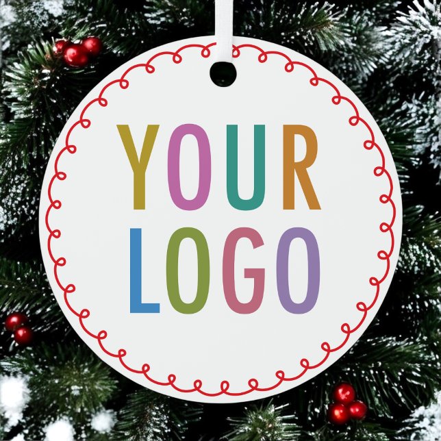Logotipo metalizado del Personalizado de Ornamento (MISOOK Round Metal Ornament with Logo and Name (on opposite side))