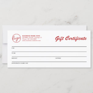 Logotipo moderno Certificado de regalo para empres