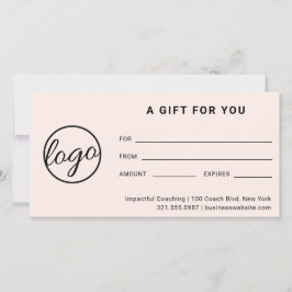 Logotipo moderno Certificado simple de regalo Rubo
